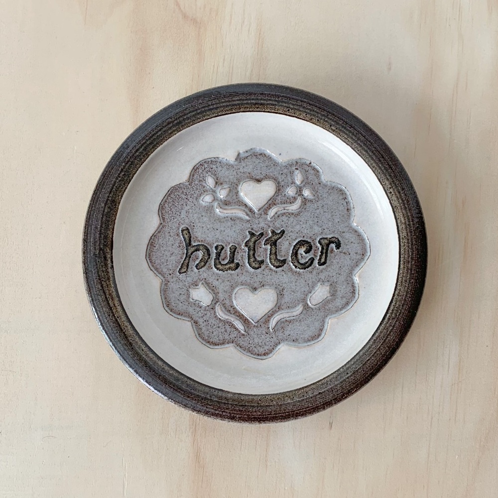 Hand Made Butter Pottery Plate